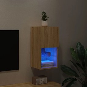 Έπιπλο Τηλεόρασης με LED Sonoma Δρυς 30,5x30x60 εκ. - Καφέ