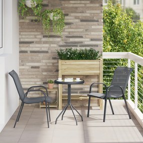 vidaXL Σετ Κήπου Μπιστρό 3 Κομματιών Γκρι Τεκτιλίνης και Ατσαλιού