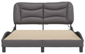 vidaXL Πλαίσιο κρεβατιού με LED χωρίς στρώμα Hvar Γκρι 120x200 εκ.