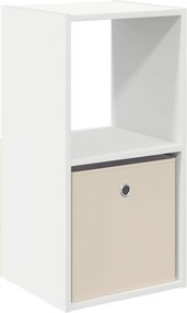 vidaXL Κομοδίνο Λευκό 35 x 32 x 68,5 εκ Επεξεργασμένο Ξύλο