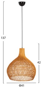 ΦΩΤΙΣΤΙΚΟ ΟΡΟΦΗΣ ΚΡΕΜΑΣΤΟ HM7881 RATTAN ΣΕ ΦΥΣΙΚΟ ΧΡΩΜΑ Φ41x42Υεκ. - 0535082 - HM7881