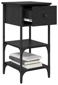 vidaXL Κομοδίνο με συρτάρι 2 pcs Μαύρη δρυς 34 x 36 x 70 εκ
