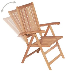 Καρέκλες Κήπου Ανακλινόμενες 6 τεμ. από Μασίφ Ξύλο Teak - Καφέ