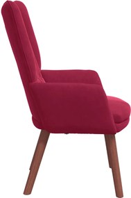 vidaXL Πολυθρόνα Κόκκινο 63 x 67 x 94 εκ. Βελούδο