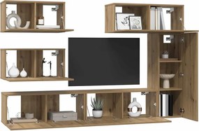 vidaXL Σετ επίπλου τηλεόρασης 6 pcs Artisan Oak Επεξεργασμένο ξύλο