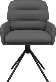vidaXL Γυριστές καρέκλες φαγητού 2 pcs Τεχνητό Δέρμα Γκρι