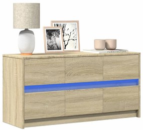 vidaXL Έπιπλο Τηλεόρασης με LED Sonoma Δρυς 100x34x50 εκ. Επεξ. Ξύλο