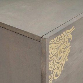 vidaXL Πλαϊνό γραφείο με ράφι Γκρι και Χρυσό 80 x 33.5 x 75 εκ