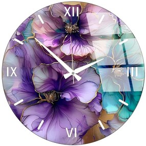 Ρολόι Τοίχου Γυάλινο 884ASF1115 Φ40cm Multi Wallity Glass