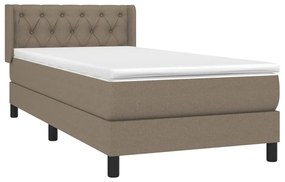 vidaXL Κρεβάτι Boxspring με Στρώμα Taupe 80x200 εκ. Υφασμάτινο