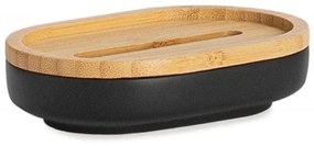 Σαπουνοθήκη Nordic AH-BA22161 13x8,5x3cm Black-Natural Andrea House Polyresin, Bamboo