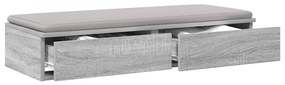 vidaXL Συρτάρια κρεβατιού με συρτάρι Γκρι sonoma 90 x 36.5 x 16.5 εκ