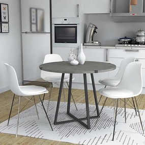 ΤΡΑΠΕΖΙ RUBES MEGAPAP ΧΡΩΜΑ ΓΚΡΙ ΣΚΥΡΟΔΕΜΑΤΟΣ 120X120X78ΕΚ.