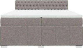 vidaXL Κρεβάτι Boxspring με Στρώμα Taupe 200x200 εκ. Υφασμάτινο