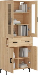 vidaXL Ντουλάπι Sonoma δρυς 69,5 x 34 x 180 εκ. από Επεξεργασμένο Ξύλο