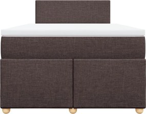 vidaXL Κρεβάτι Boxspring με Στρώμα Σκούρο Καφέ 120x190 εκ Υφασμάτινο