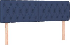 vidaXL Κρεβάτι Boxspring με Στρώμα Μπλε 160x200 εκ. Υφασμάτινο