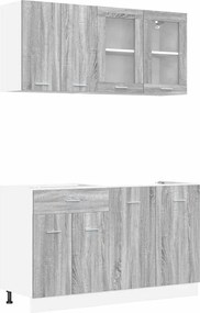 vidaXL Μονάδα κουζίνας Lyon 4 pcs Γκρι Sonoma Επεξεργασμένο Ξύλο