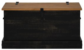 vidaXL Σεντούκι αποθήκευσης HALDEN Μαύρο 91x48x47cm Στερεό ξύλο πεύκου