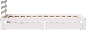 vidaXL Πλαίσιο Κρεβατιού με Συρτάρια Χωρίς Στρώμα Λευκό 90x190 εκ.