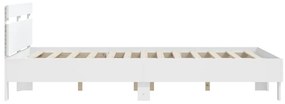 Πλαίσιο Κρεβατιού με Κεφαλάρι/LED Λευκό 140 x 200 εκ - Λευκό