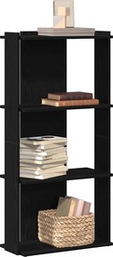 vidaXL Βιβλιοθήκη 3 Επιπέδων Μαύρη 60x30x120 εκ. Επεξεργασμένο Ξύλο