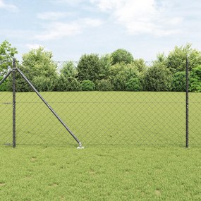 vidaXL Σετ Στύλων Φράχτη Γκρι 1.2 x 10 m Επικαλυμμένος Χάλυβας