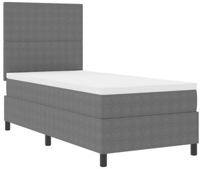 vidaXL Κρεβάτι Box Spring με Στρώμα & LED Ανοιχτό Γκρι 80x200 εκ. Ύφασμα Κορντούρο