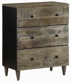 Sideboard ανοιχτό γκρι 60x33,5x75 cm μασίφ ξύλο Mango 4017795