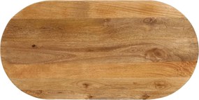 vidaXL Επιφάνεια Τραπεζιού Οβάλ 100x50x2,5 εκ. Μασίφ Ξύλο Μάνγκο