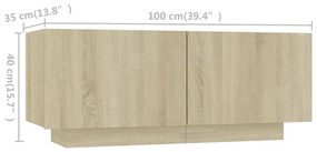 Έπιπλο Τηλεόρασης με LED Sonoma Δρυς 260 x 35 x 40 εκ. - Καφέ