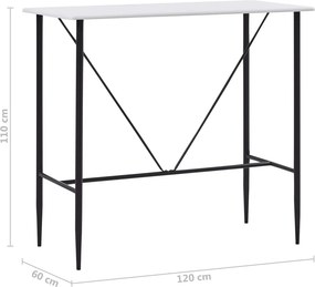 vidaXL Τραπέζι Μπαρ Λευκό 120 x 60 x 110 εκ. από MDF