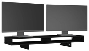 vidaXL Βάση Οθόνης Μαύρη 100x27x14 εκ. από Μασίφ Ξύλο Πεύκου