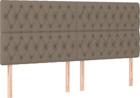 vidaXL Κρεβάτι Boxspring με Στρώμα Taupe 180x200 εκ. Υφασμάτινο