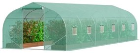 VEVOR Walk-in Tunnel Greenhouse 29.53x9.84x6.6ft Galvanized Frame PE Cover Green