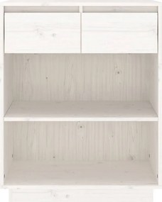 vidaXL Ντουλάπι Κονσόλα Λευκό 60 x 34 x 75 εκ. από Μασίφ Ξύλο Πεύκου