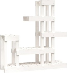 vidaXL Βάση Γλάστρας Λευκή 92 x 25 x 97 εκ. από Μασίφ Ξύλο Πεύκου