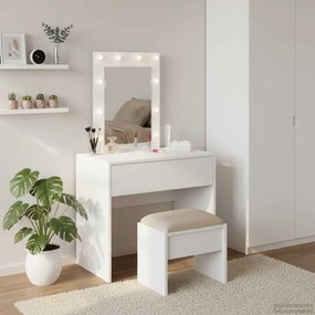 vidaXL Τραπέζι περιποίησης Λευκό 60 x 40 x 70 εκ. Επεξεργασμένο ξύλο