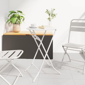 vidaXL Πτυσσόμενο Τραπέζι Κήπου Λευκό Ø50x72 cm Ατσάλι