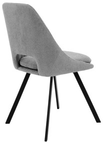 Καρέκλα Initiate pakoworld γκρι μπουκλέ ύφασμα-πόδι μαύρο μέταλλο 48x57x85εκ
