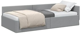 vidaXL Κρεβάτι Γωνίας Ανοιχτό γκρι 80 x 200 cm Ύφασμα και Έργο ξύλου