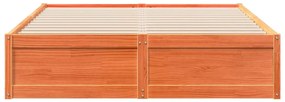 vidaXL Σκελετός Κρεβατιού Χωρίς Στρώμα Καφέ 140x190 Μασίφ Ξύλο Πεύκου
