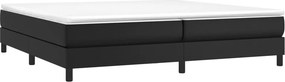 vidaXL Κρεβάτι Boxspring με Στρώμα Μαύρο 200x200 εκ. Συνθετικό Δέρμα