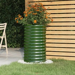 vidaXL Ζαρντινιέρα Πράσινη 40x40x68 εκ. Γαλβανισμένος χάλυβας