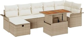 vidaXL Σετ Καναπέ Κήπου 8 pcs Μπεζ συνθετικό ρατάν
