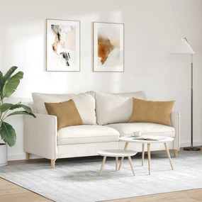 vidaXL Μαξιλάρι Καναπέ 2 τμχ. Βελούδο Καφέ 60 x 40 cm