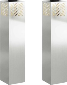 vidaXL Ηλιακό LED Φως Δρόμου 2 pcs Ασημί Γαλβανισμένο