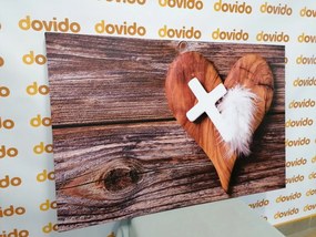 Εικόνα σταυρό σε ξύλινο φόντο - 60x40