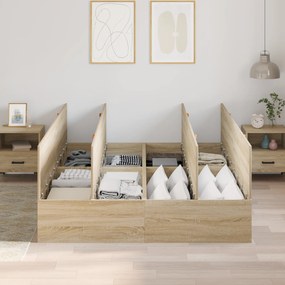vidaXL Κρεβάτι αποθήκης Σοσονέζιο Δρυς 150x200 εκ