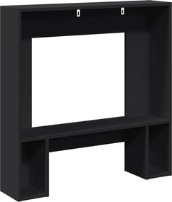 vidaXL Πλαίσιο Τζακιού Μαύρο 81x18x82 εκ. από Επεξ. Ξύλο